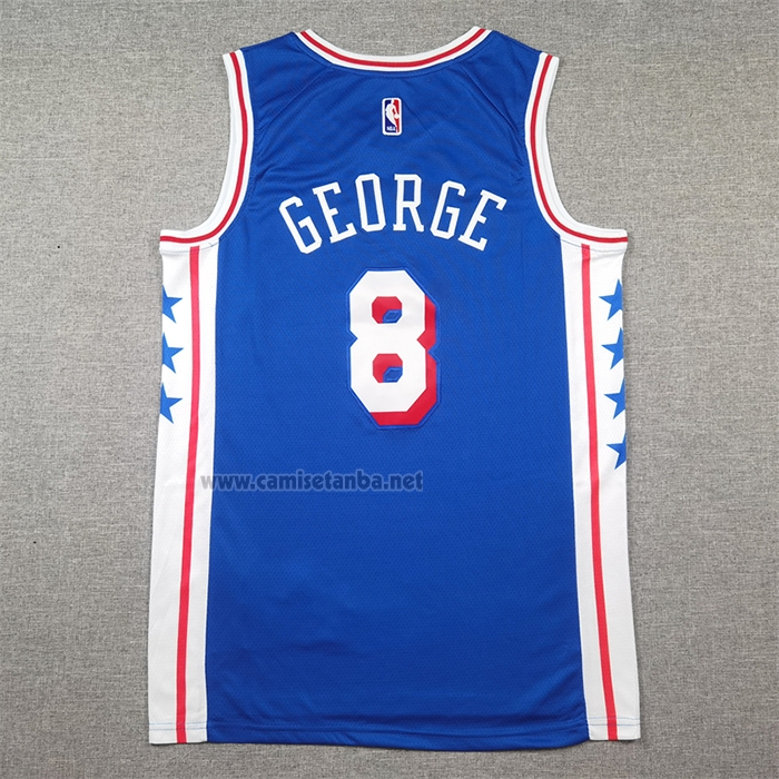 Camiseta Philadelphia 76ers Paul George #8 Icon 2024-25 Azul